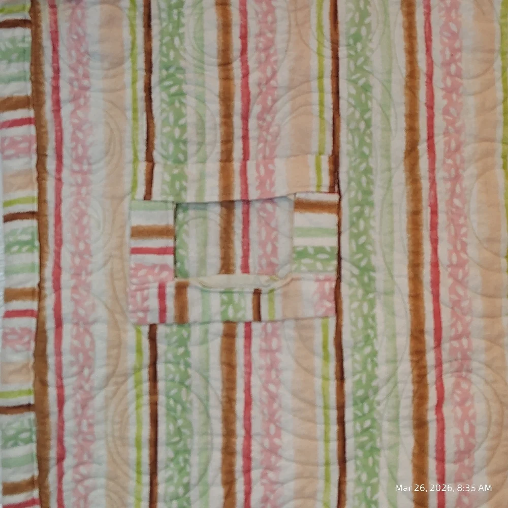 BABY BLANKET QUILT LAP SPRING COTTAGE CORE SHABBY CHIC 36X28 BUNNY RABBIT RIBBON